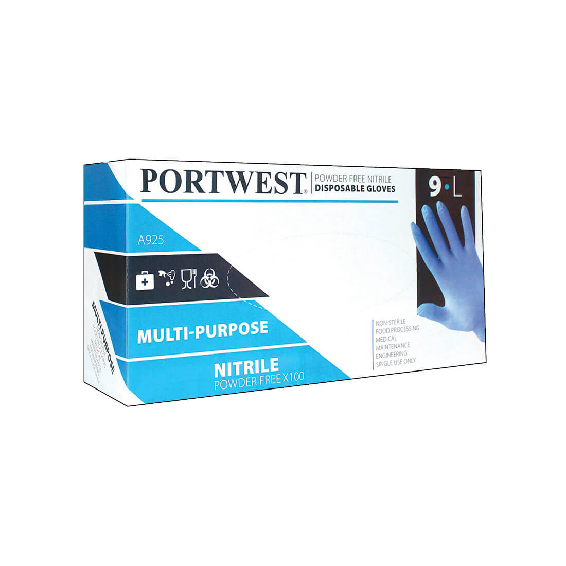 Рукавички Portwest A925 нітрилові одноразові без пудри Рукавички Portwest A925 нітрилові одноразові без пудри